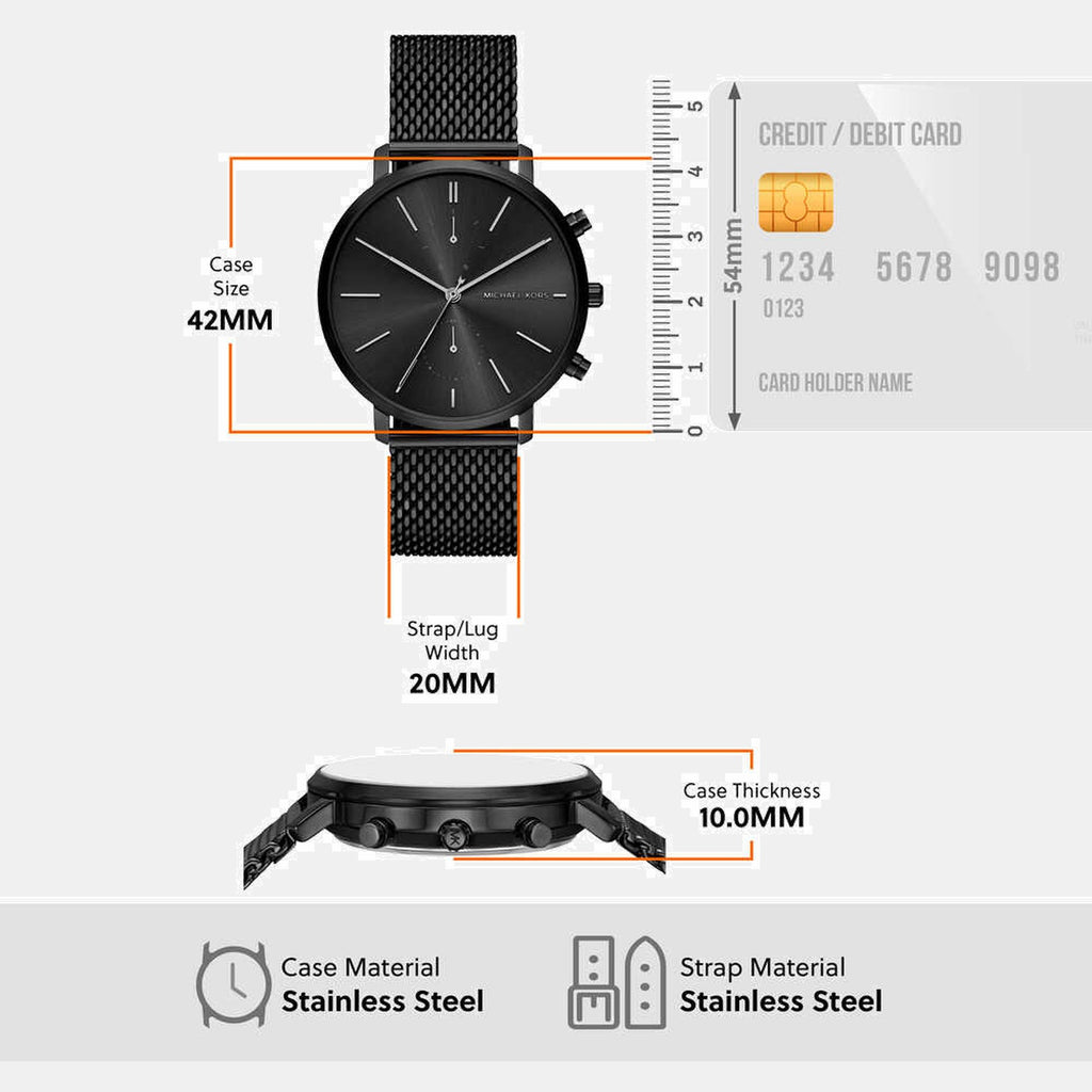 Blake Men Quartz Black Dial Chronograph Stainless Steel Watch MK9211