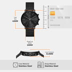 Blake Men Quartz Black Dial Chronograph Stainless Steel Watch MK9211