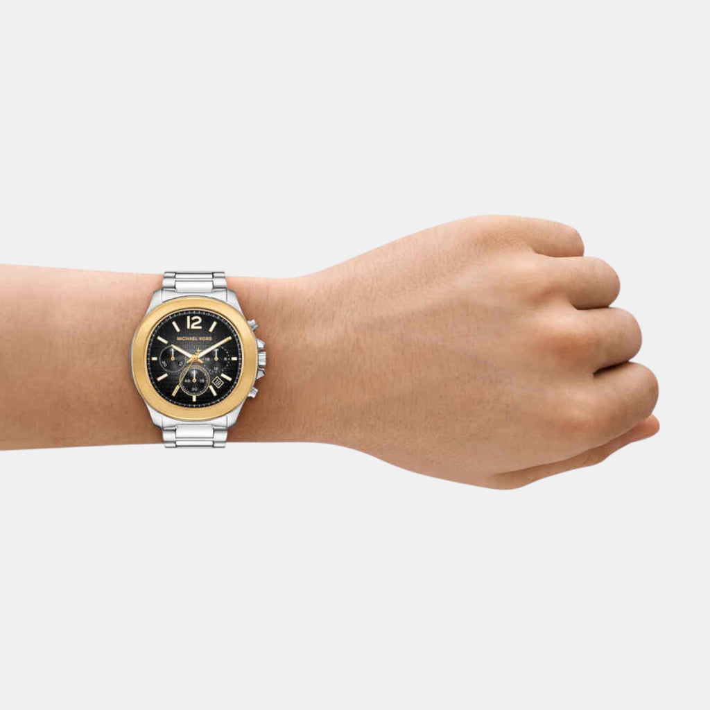 Sage Men Quartz Black Dial Chronograph Stainless Steel Watch MK9212