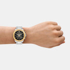 Sage Men Quartz Black Dial Chronograph Stainless Steel Watch MK9212