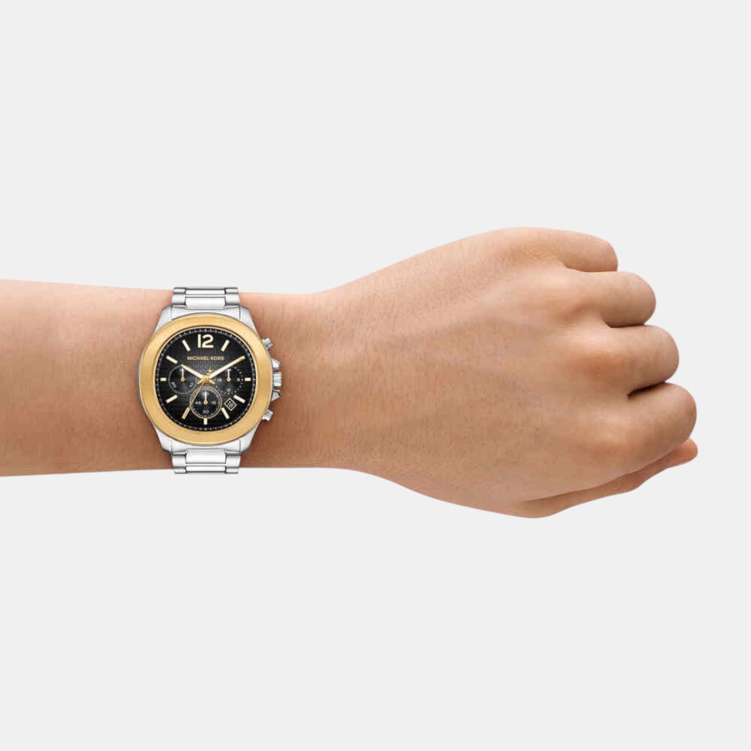 Sage Men Quartz Black Dial Chronograph Stainless Steel Watch MK9212