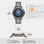 Sage Men Quartz Blue Dial Chronograph Stainless Steel Watch MK9213