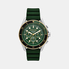 Maritime Men Quartz Black Dial Chronograph Silicone Watch MK9214