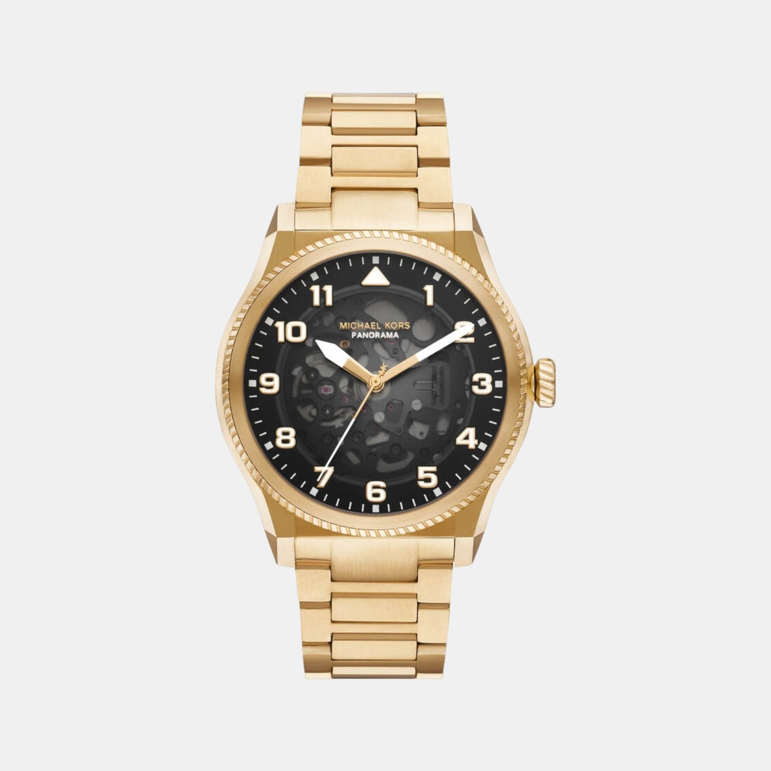 Panorama Men Automatic Black Dial Analog Stainless Steel Watch MK9218