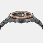 Panorama Men Automatic Black Dial Analog Stainless Steel Watch MK9219