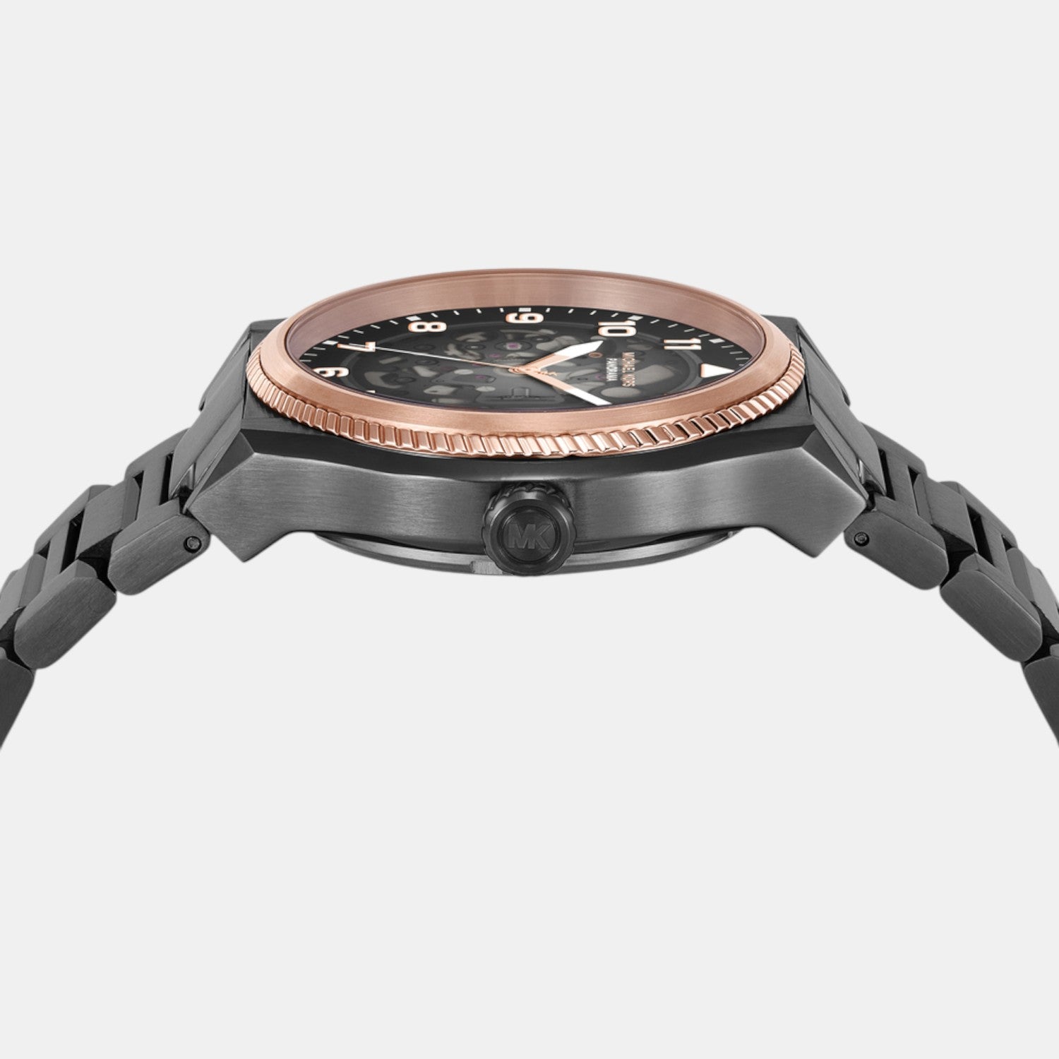 Panorama Men Automatic Black Dial Analog Stainless Steel Watch MK9219