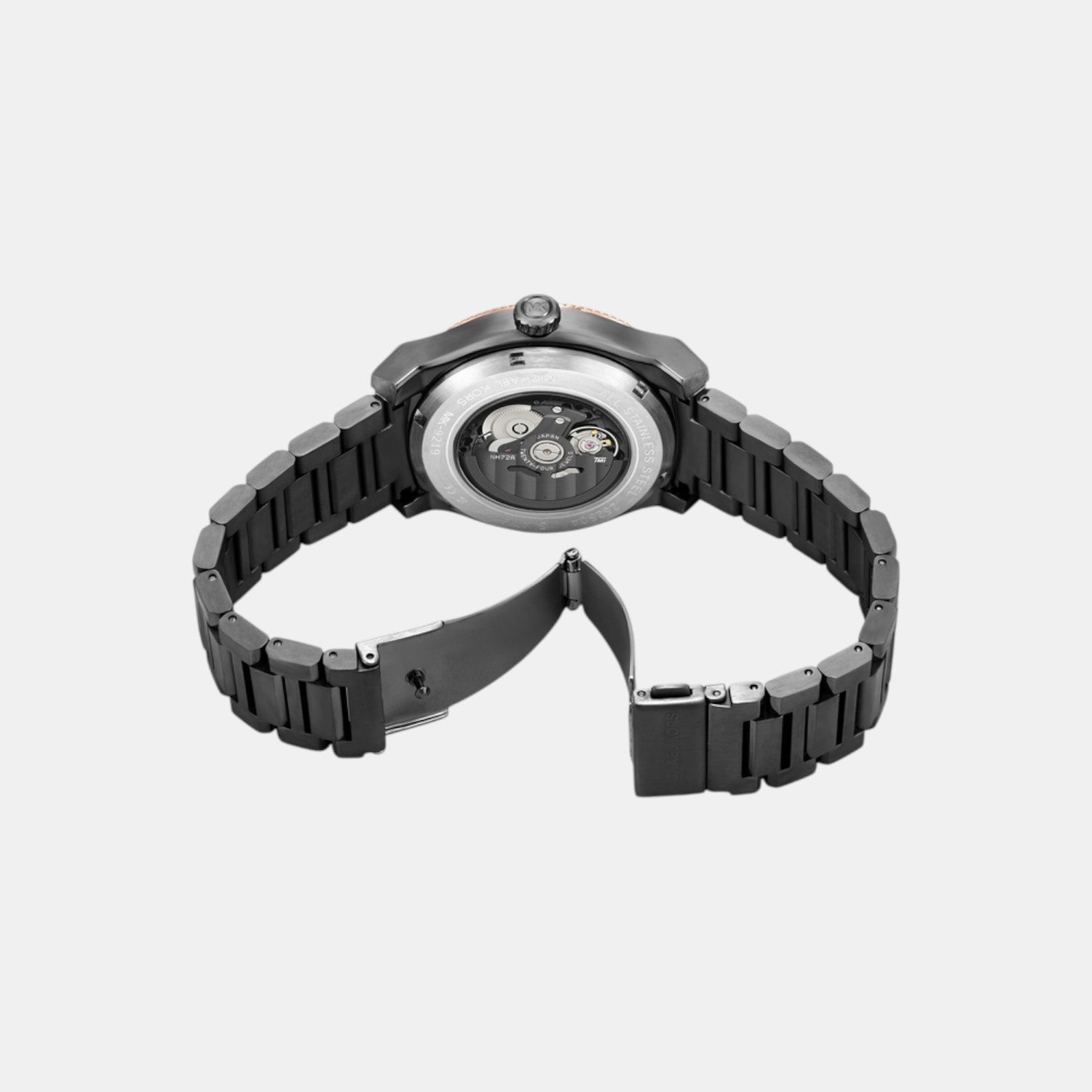 Panorama Men Automatic Black Dial Analog Stainless Steel Watch MK9219