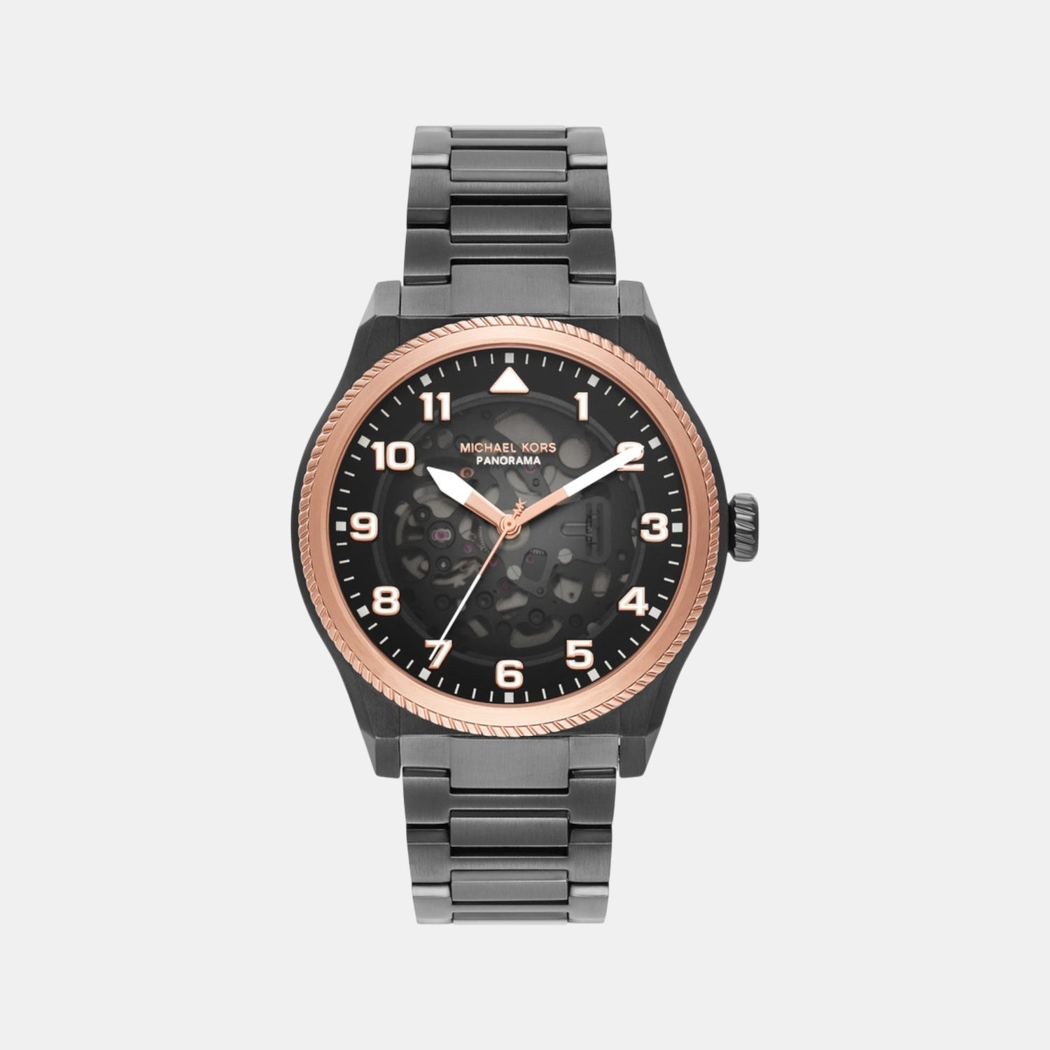 Panorama Men Automatic Black Dial Analog Stainless Steel Watch MK9219