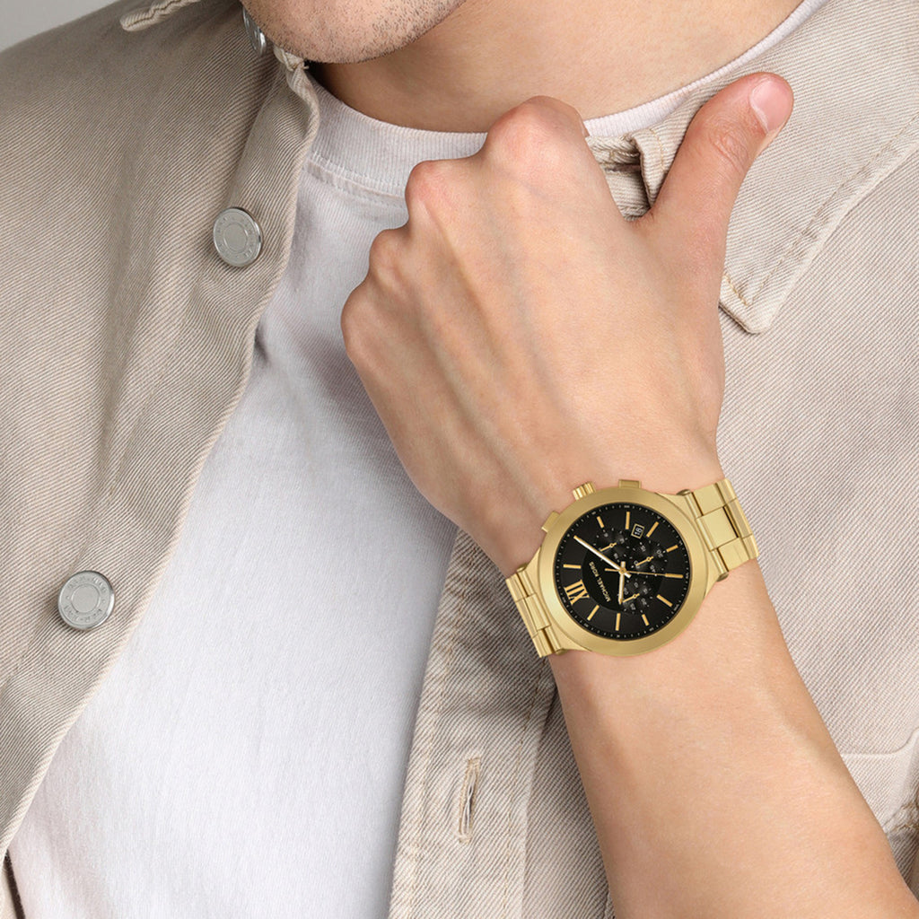 Billie Men Quartz Black Dial Analog Stainless Steel Watch MK9220