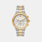 Billie Men Quartz White Dial Chronograph Stainless Steel Watch MK9221