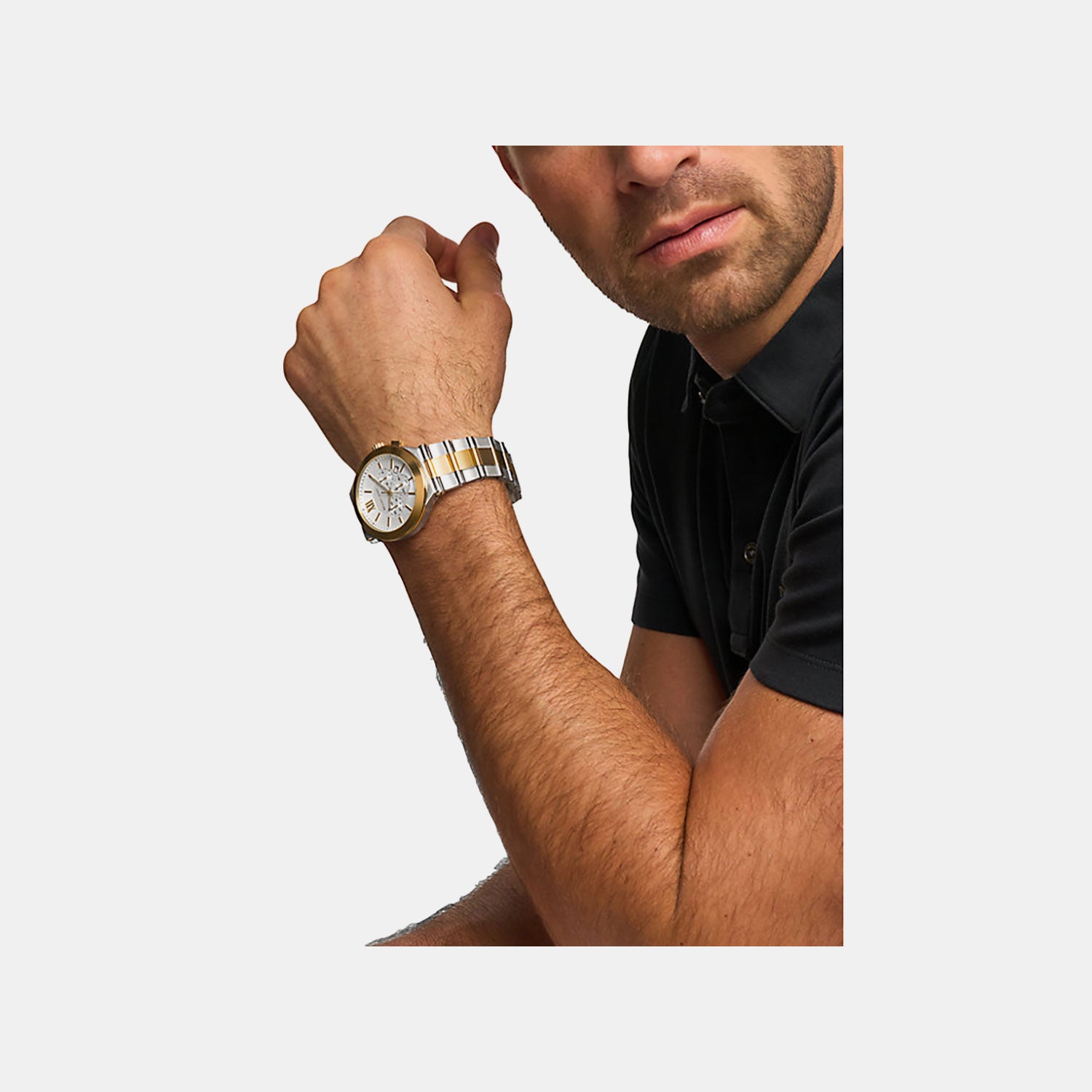 Billie Men Quartz White Dial Chronograph Stainless Steel Watch MK9221