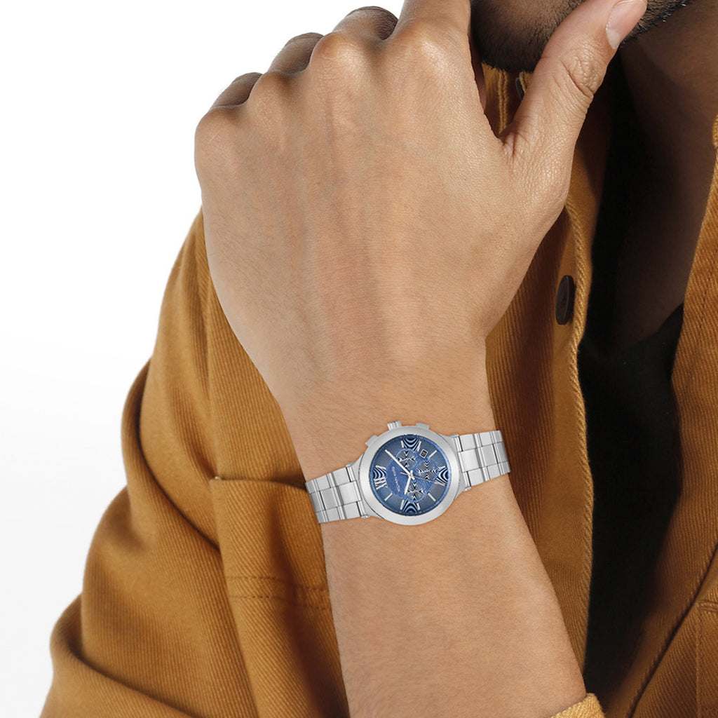 Billie Men Quartz Blue Dial Analog Stainless Steel Watch MK9222
