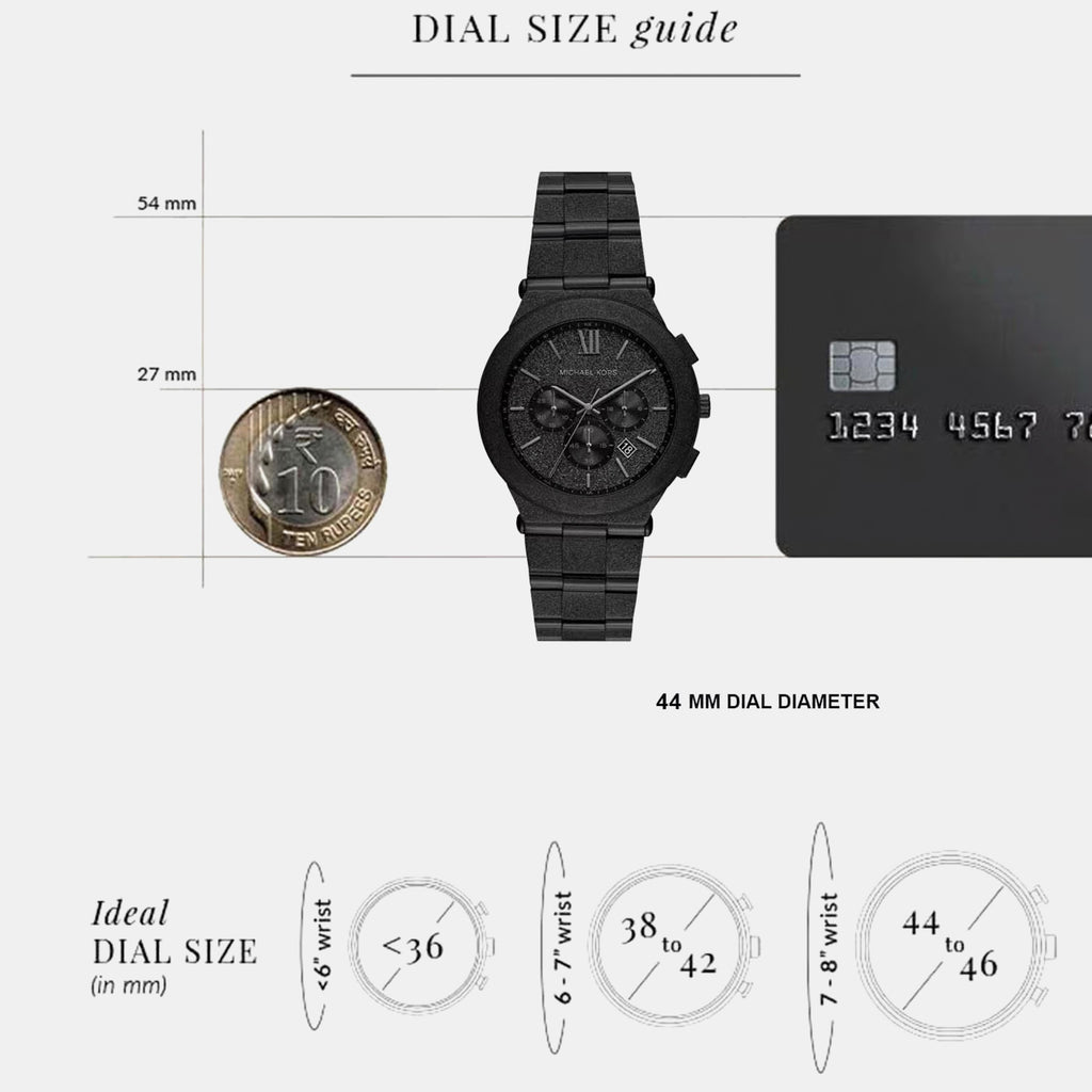 Billie Men Quartz Black Dial Analog Stainless Steel Watch MK9223