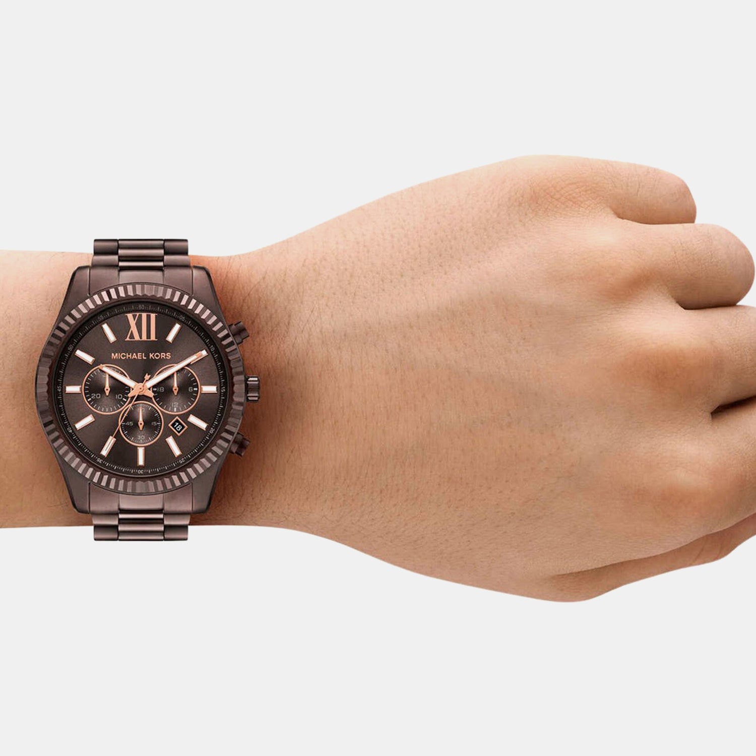 Lexington Men Quartz Brown Dial Analog Stainless Steel Watch MK9224