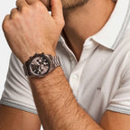 Lexington Men Quartz Brown Dial Analog Stainless Steel Watch MK9224