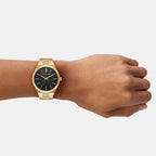 Lenox Men Quartz Black Dial Analog Stainless Steel Watch MK9226