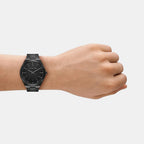 Lenox Men Quartz Black Dial Analog Stainless Steel Watch MK9228