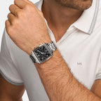 Rhys Men Quartz Black Dial Chronograph Stainless Steel Watch MK9230
