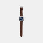 Rhys Men Quartz Blue Dial Chronograph Leather Watch MK9231