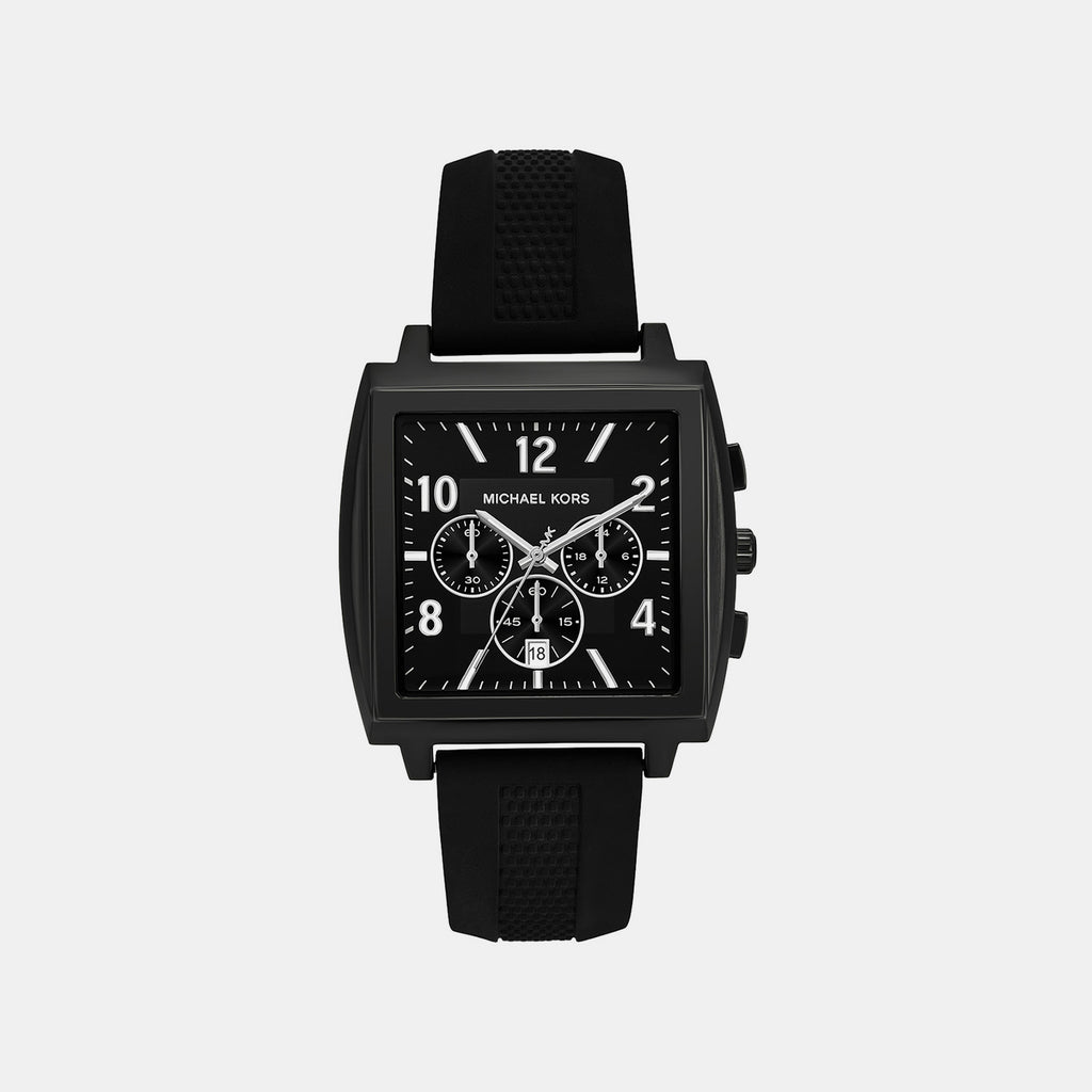 Rhys Men Quartz Black Dial Analog Silicone Watch MK9233