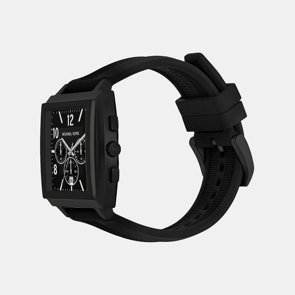 Rhys Men Quartz Black Dial Analog Silicone Watch MK9233