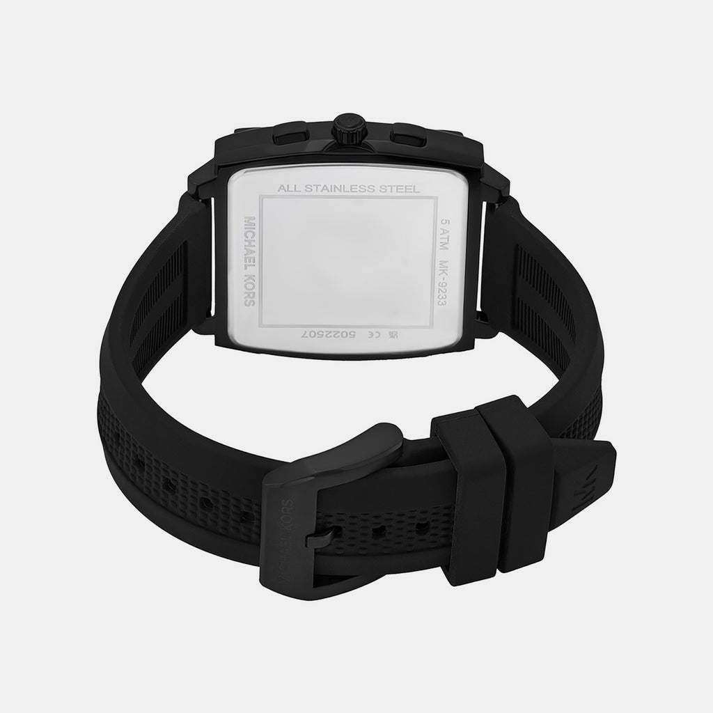 Rhys Men Quartz Black Dial Analog Silicone Watch MK9233