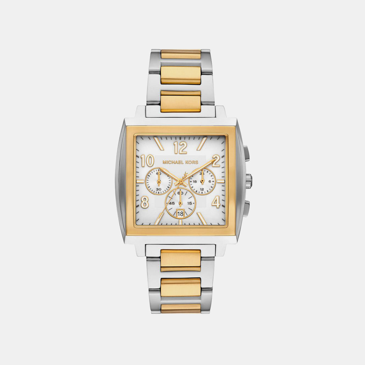 Rhys Men Quartz White Dial Chronograph Stainless Steel Watch MK9240