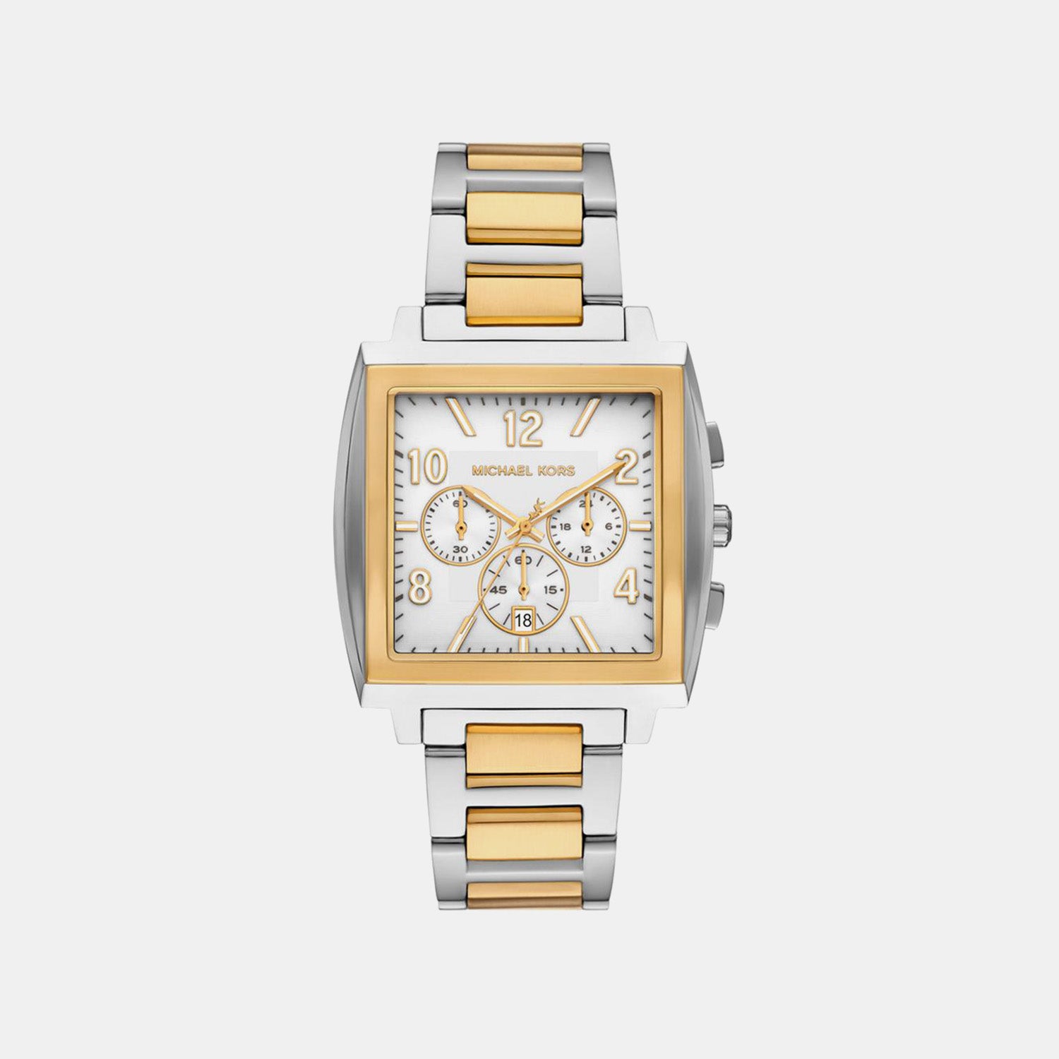 Men Quartz White Dial Chronograph Stainless Steel Watch MK9240