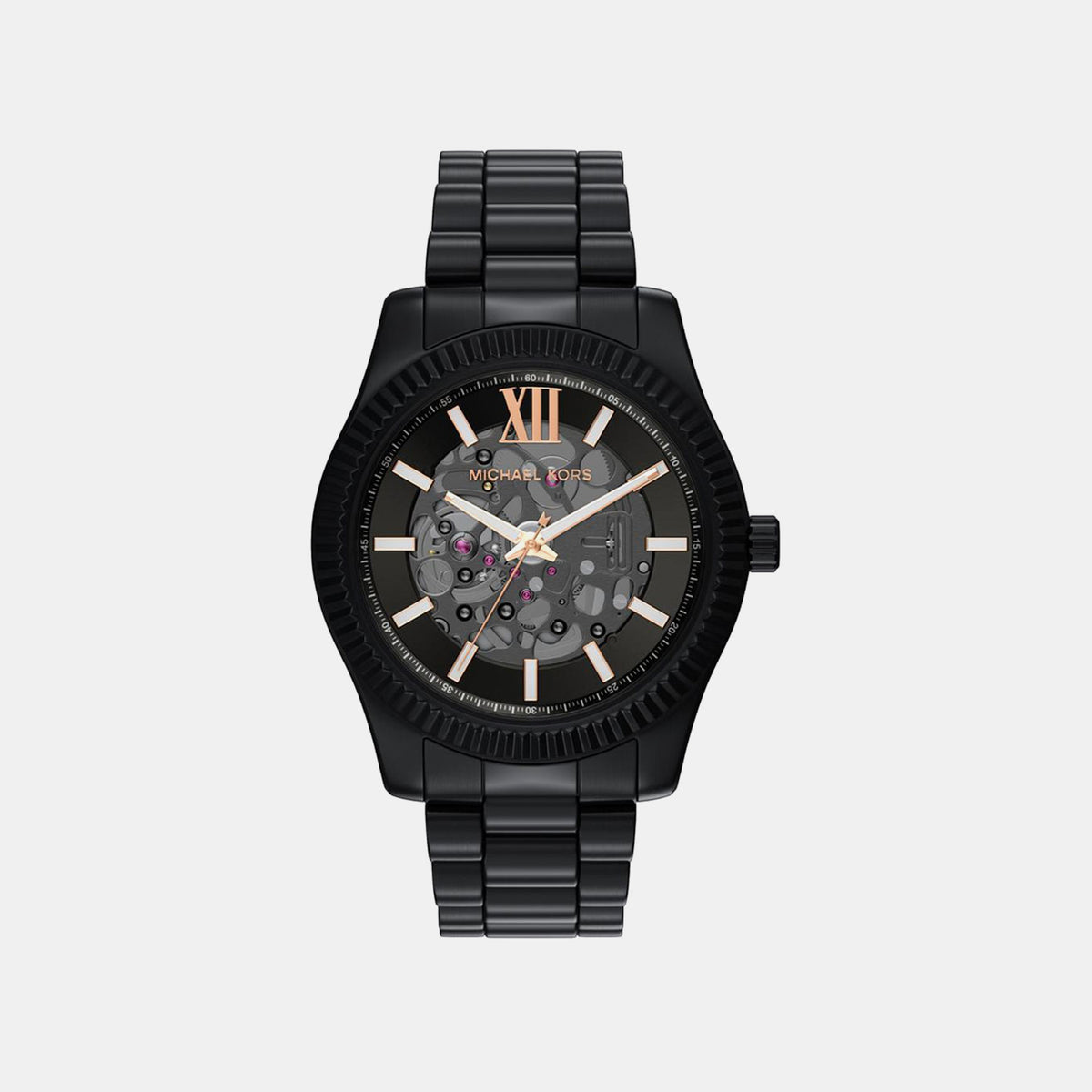 Lexington Men Automatic Black Dial Analog Stainless Steel Watch MK9244