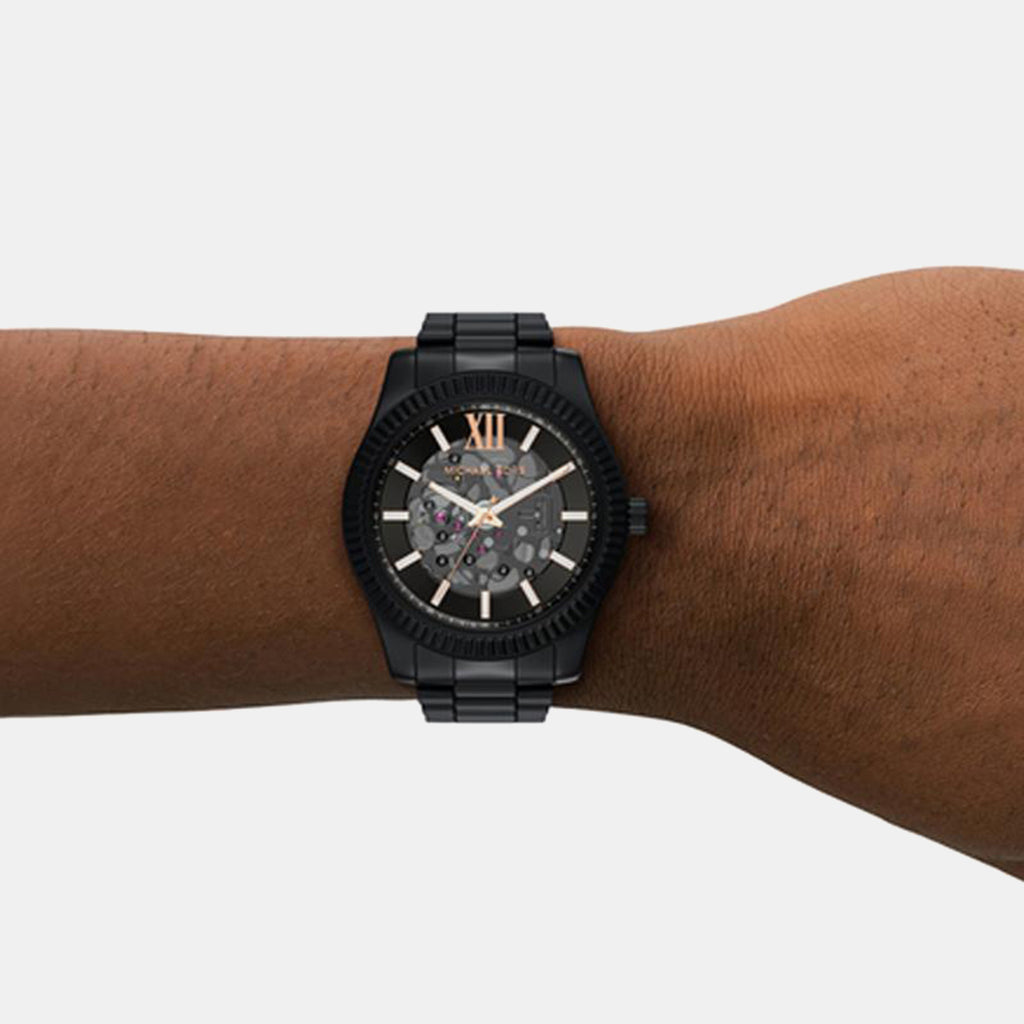Lexington Men Automatic Black Dial Analog Stainless Steel Watch MK9244