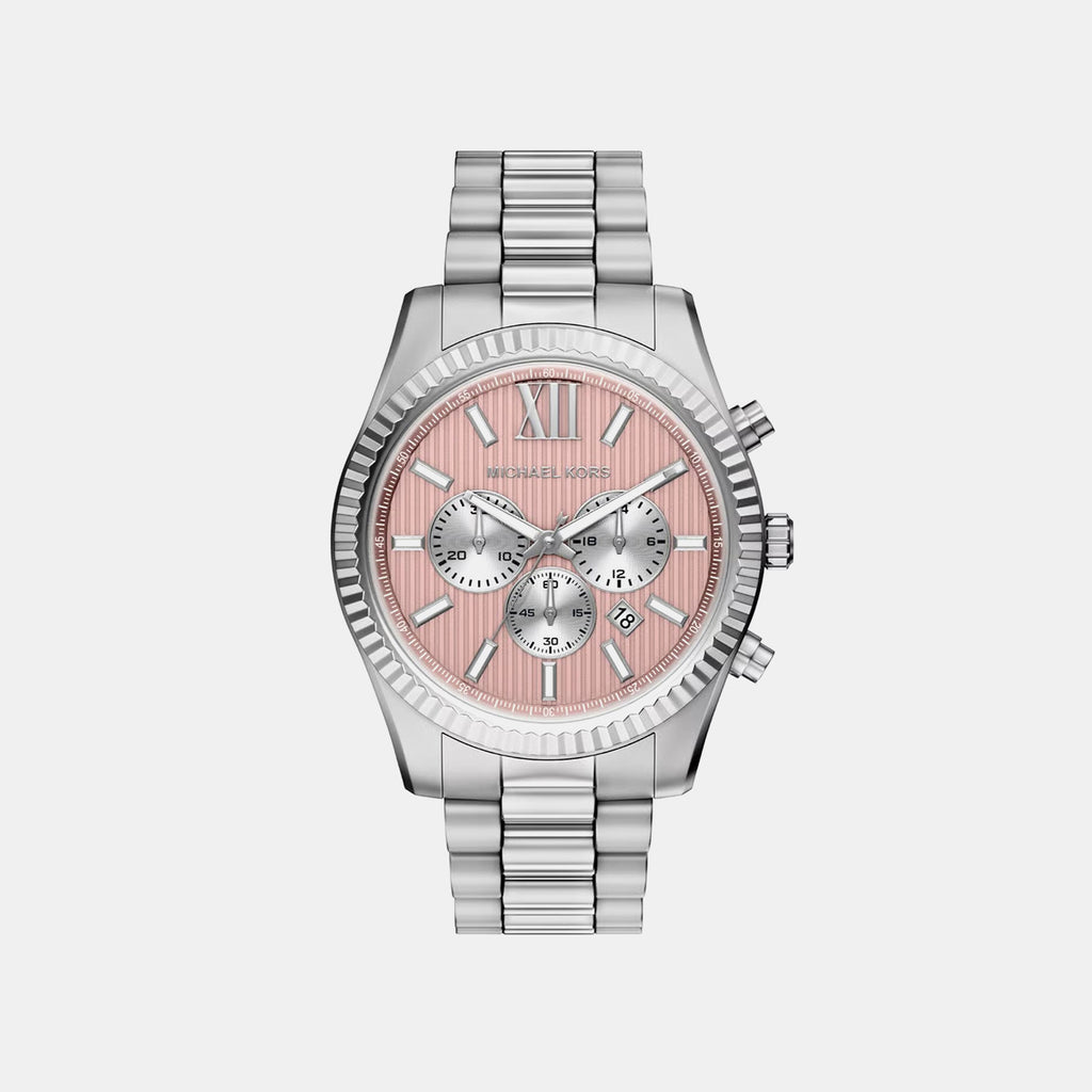 Lexington Men Quartz Pink Dial Chronograph Stainless Steel Watch MK9247