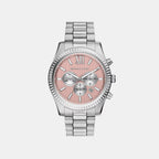 Lexington Men Quartz Pink Dial Chronograph Stainless Steel Watch MK9247