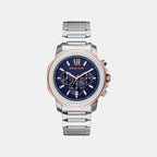 Prescott Men Quartz Blue Dial Chronograph Stainless Steel Watch MK9250