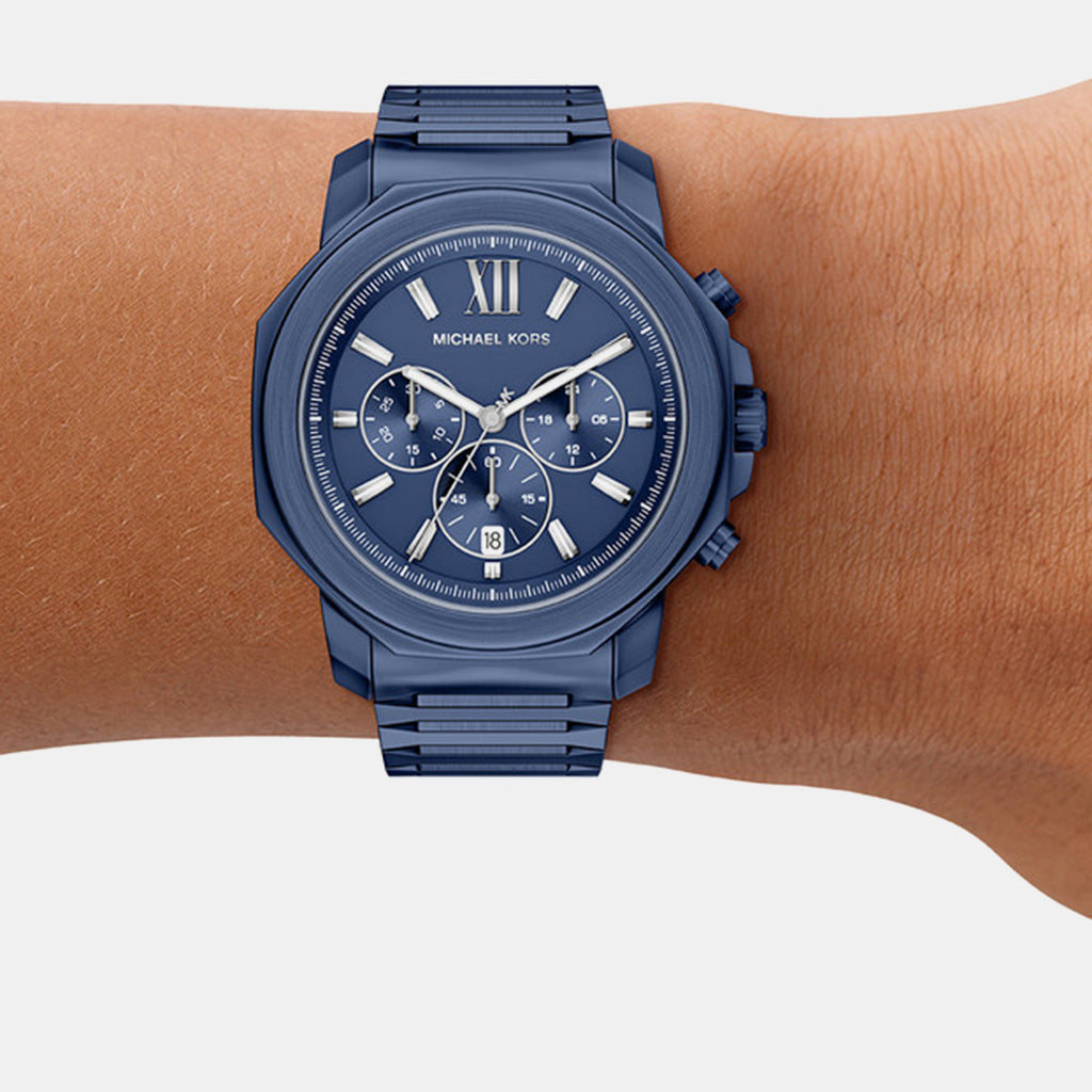 Prescott Men Quartz Blue Dial Chronograph Stainless Steel Watch MK9251