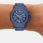Prescott Men Quartz Blue Dial Chronograph Stainless Steel Watch MK9251