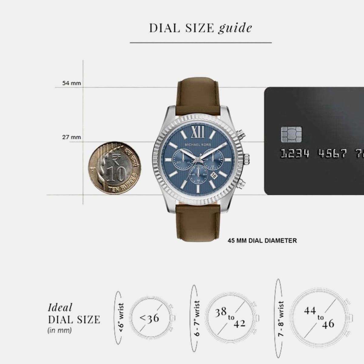 Lexington Men Quartz Blue Dial Chronograph Leather Watch MK9258