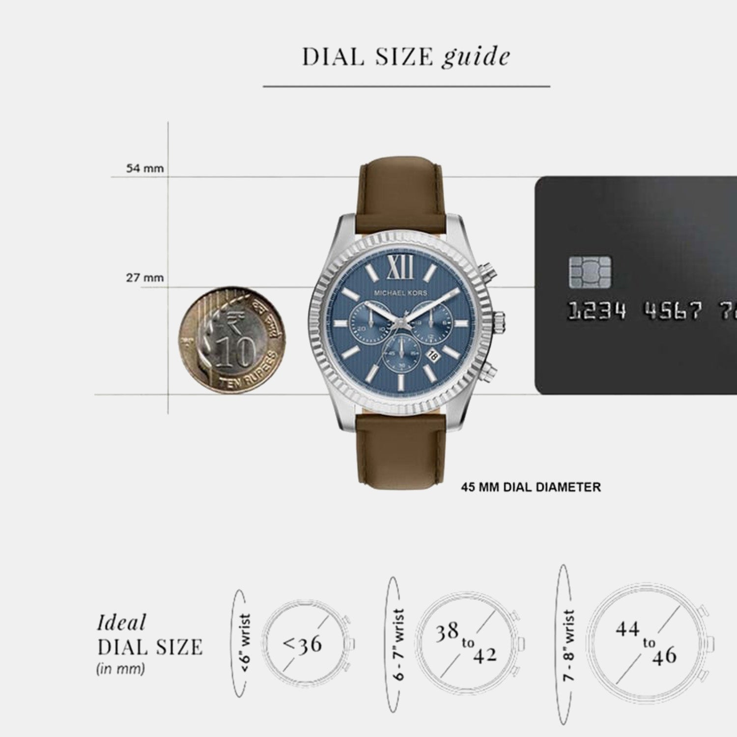 Lexington Men Quartz Blue Dial Chronograph Leather Watch MK9258