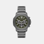 Oversized Prescott Men Quartz Grey Dial Chronograph Stainless Steel Watch MK9259