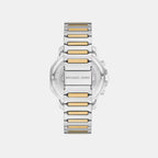 Oversized Prescott Men Quartz Silver Dial Chronograph Stainless Steel Watch MK9260