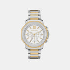 Oversized Prescott Men Quartz Silver Dial Chronograph Stainless Steel Watch MK9260