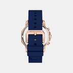 Prescott Men Quartz Blue Dial Chronograph Silicone Watch MK9261