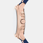 Prescott Men Quartz Blue Dial Chronograph Silicone Watch MK9261