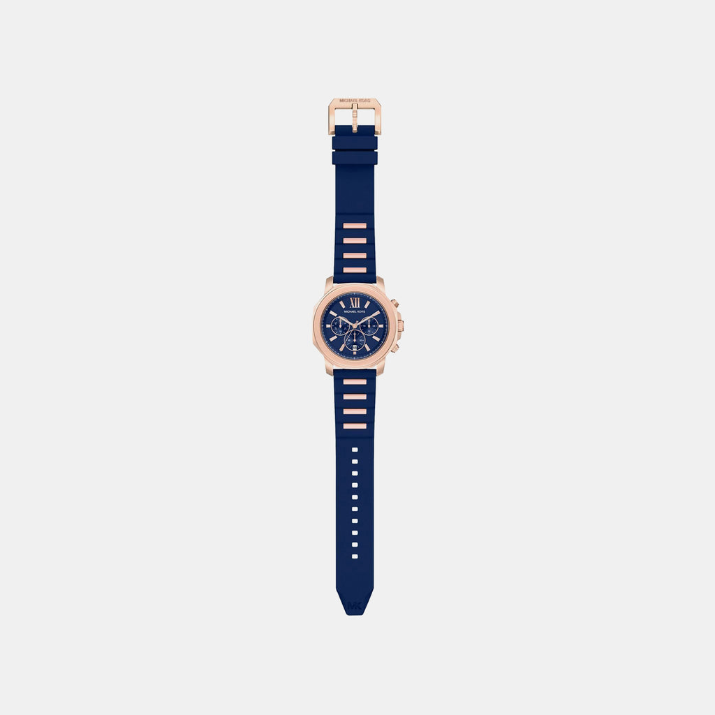 Prescott Men Quartz Blue Dial Chronograph Silicone Watch MK9261