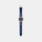 Prescott Men Quartz Blue Dial Chronograph Silicone Watch MK9261