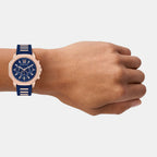 Prescott Men Quartz Blue Dial Chronograph Silicone Watch MK9261