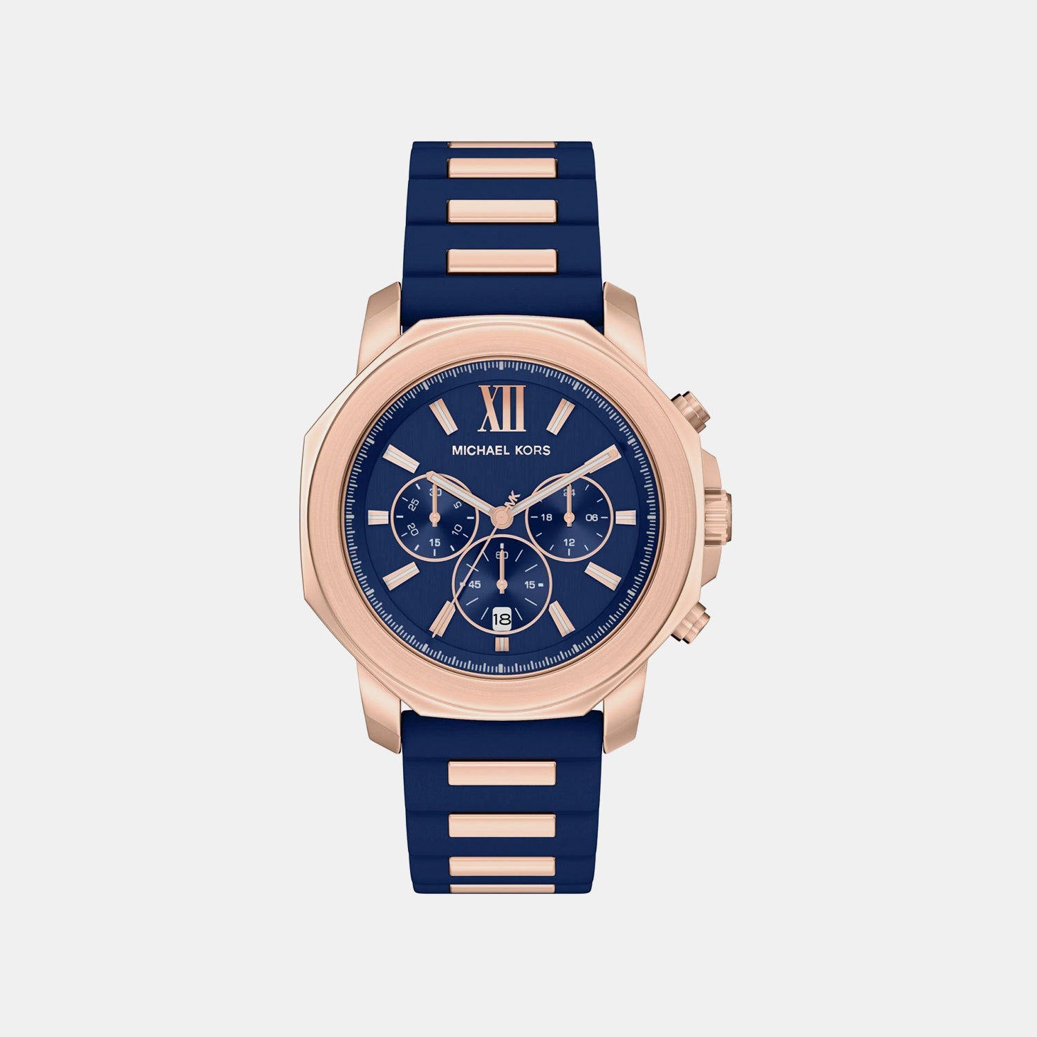 Prescott Men Quartz Blue Dial Chronograph Silicone Watch MK9261