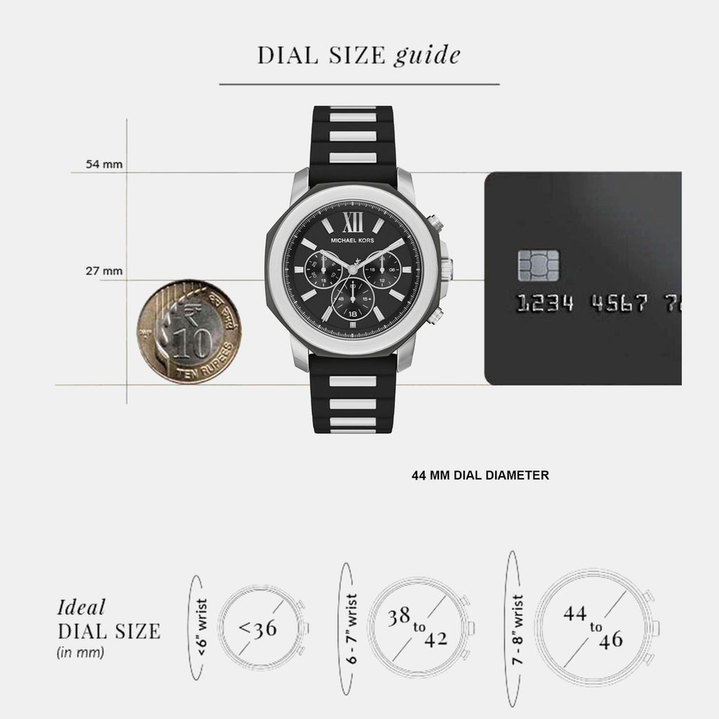 Prescott Men Quartz Black Dial Chronograph Silicone Watch MK9262