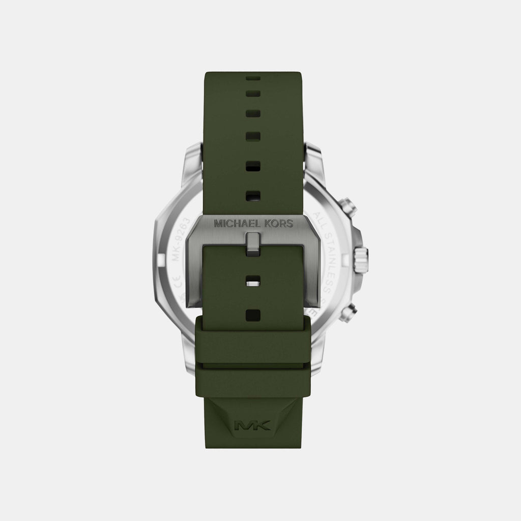 Prescott Men Quartz Green Dial Chronograph Silicone Watch MK9263