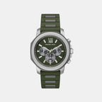 Prescott Men Quartz Green Dial Chronograph Silicone Watch MK9263