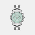 Oversized Lexington Men Quartz Blue Dial Chronograph Stainless Steel Watch MK9264